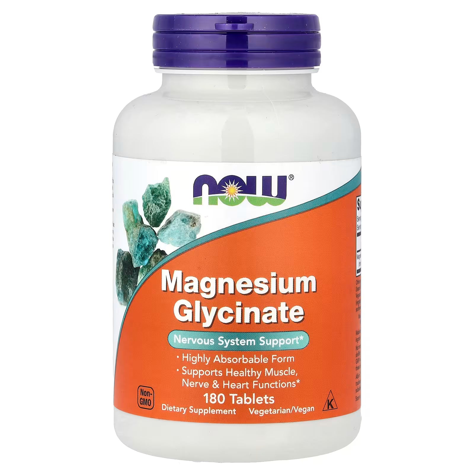 NOW Foods Magnesium Glycinate, 180 Tablets